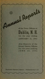 Annual reports of the Town of Dublin, New Hampshire 1943_cover