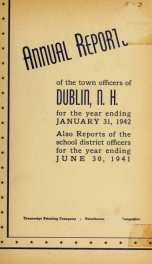 Annual reports of the Town of Dublin, New Hampshire 1942_cover