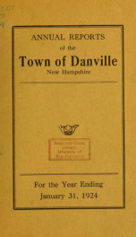 Annual reports of the Town of Danville, New Hampshire 1924_cover