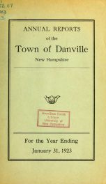 Annual reports of the Town of Danville, New Hampshire 1923_cover