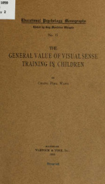 The general value of visual sense training in children_cover