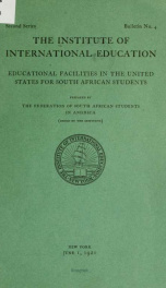 Educational facilities in the United States for South African students;_cover