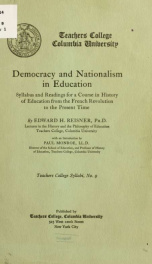 Democracy and nationalism in education; syllabus and readings for a course in history of education from the French revolution to the present time_cover