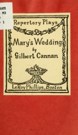 Mary's wedding: a play in one act_cover