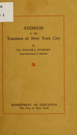 Address to the teachers of New York city_cover