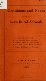 Conditions and needs of Iowa rural schools .._cover