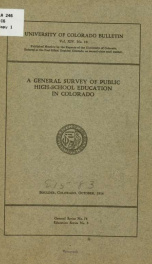 A general survey of public high-school education in Colorado_cover