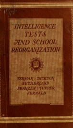 Intelligence tests and school reorganization_cover