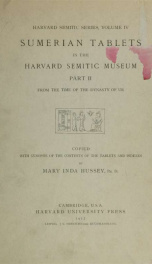 Sumerian tablets in the Harvard Semitic museum_cover