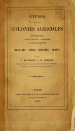 Études sur les colonies agricoles de mendiants, jeunes détenus, orphelins et enfants trouvés Hollande-Suisse-Belgique-France / [microform] :_cover