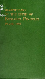 Ceremony held in Paris to commemorate the bi-centenary [sic] of the birth of Benjamin Franklin, April 27, 1906_cover