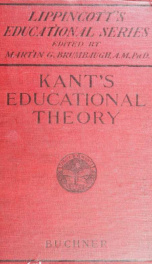 The educational theory of Immanuel Kant;_cover