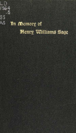 Memorial exercises in honor of Henry Williams Sage_cover