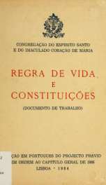 Regra de vida e constituições : documento de trabalho_cover