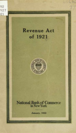Revenue act of 1921, complete text, reference notes, tables and index_cover