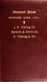 Specimen book of the Norwood Press, showing samples of hand and machine type equipment and presswork in black and colors;_cover