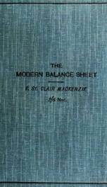 The modern balance sheet; an analysis of company finance_cover