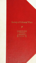 Second supplement to the General register of the Society of Colonial Wars, A.D. 1911_cover