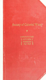 Register of officers and members of the Society of Colonial Wars, 1897-1898; constitution of the General Society_cover