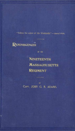 Reminiscences of the Nineteenth Massachusetts regiment_cover