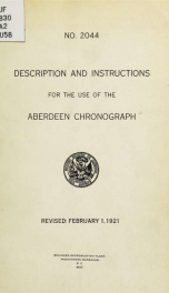 Description and instructions for the use of the Aberdeen chronograph_cover