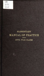 Elementary manual of practice. Civil war claims_cover