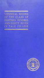 Vicennial record of the class of 1887 in Yale college_cover