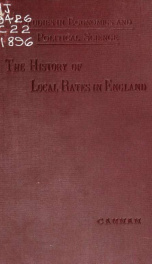 The history of local rates in England; five lectures_cover