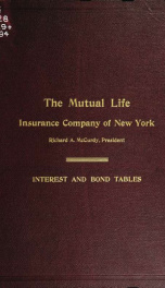 Interest tables used by the Mutual Life Insurance Company of New York_cover