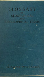 Glossary of geographical and topographical terms and of words of frequent occurrences in the composition of such terms and of place-names_cover