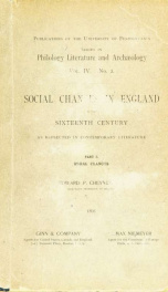 Social changes in England in the sixteenth century as reflected in contemporary literature. Part I. Rural changes_cover