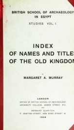 Index of names and titles of the old kingdom_cover