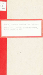 Message of H.L. Mitchell, governor of Florida, to the Legislature, regular session of 1895_cover