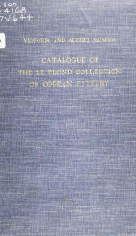 Catalogue of the Le Blond collection of Corean pottery_cover
