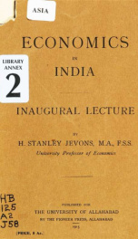 Economics in India : inaugural lecture_cover