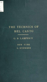 The technics of bel canto_cover