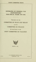 Estimates of federal tax expenditures, Committee on Ways and Means JCS-7-86_cover