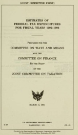 Estimates of federal tax expenditures, Committee on Ways and Means JCS-4-91_cover