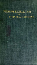 Personal recollections of Werner von Siemens;_cover