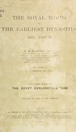 The royal tombs of the first dynasty, 1900-1901_cover