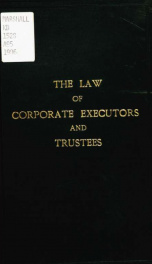 The law of corporate executors and trustees_cover