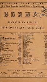 Bellini's opera Norma : containing the Italian text, with an English translation, and the music of all the principal airs_cover