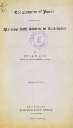 The question of incest, relatively to marriage with sisters in succession_cover