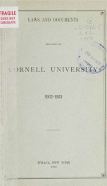 Laws and documents relating to Cornell university 1862-1883_cover