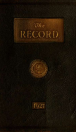 The record of the class of 1927_cover