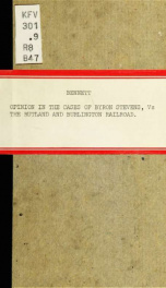 The opinion of the Chancellor, in the case of Byron Stevens vs. the Rutland and Burlington Railroad Company and others_cover