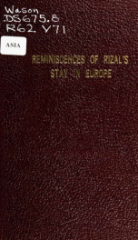 Reminiscences of Rizal's stay in Europe_cover