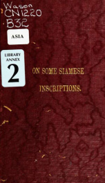 On some Siamese inscriptions_cover