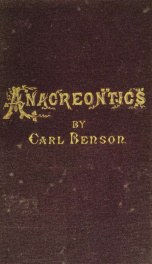 Anacreontics, by Carl Benson_cover
