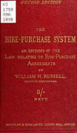 Hire-purchase system : an epitome of the law relating to hire-purchase agreements_cover